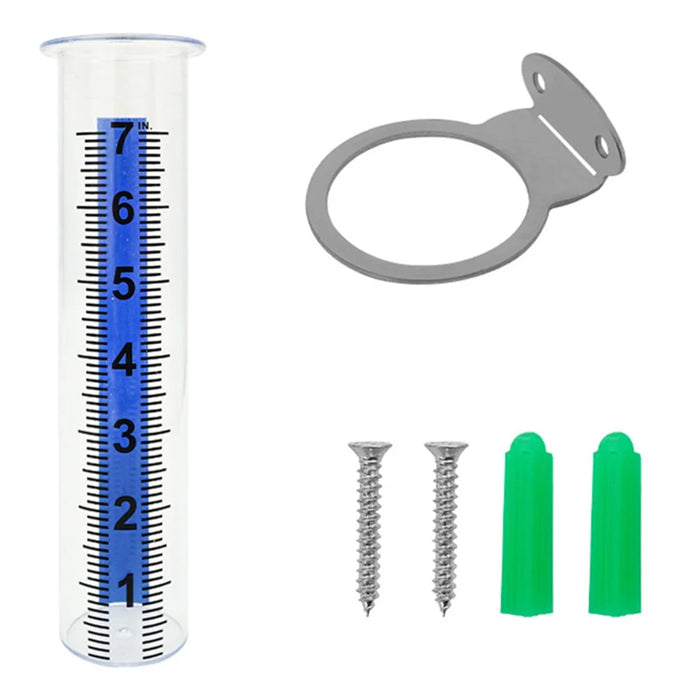 7 Inch Outdoor Rain Gauge Plastic Rainfall Measurement Tool for Garden Balcony Weather Monitoring - 1