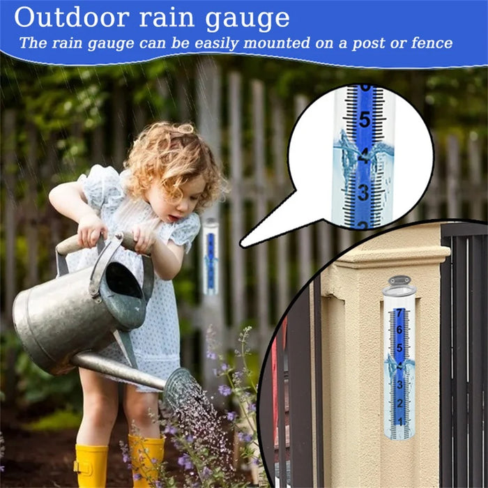 7 Inch Outdoor Rain Gauge Plastic Rainfall Measurement Tool for Garden Balcony Weather Monitoring - 2