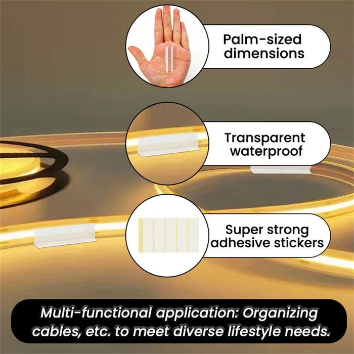 10Pcs Clear Adhesive Wall Mount LED Strip Light Plant Stem Holder Multipurpose No Drill Plastic Bracket - 5