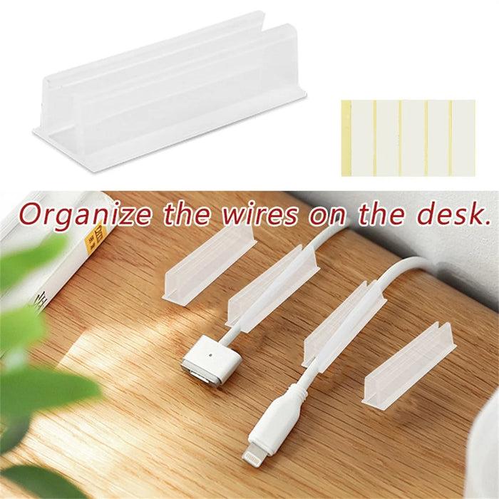 20Pcs Clear Adhesive Wall Mount LED Strip Light Plant Stem Holder Multipurpose No Drill Plastic Bracket - 4