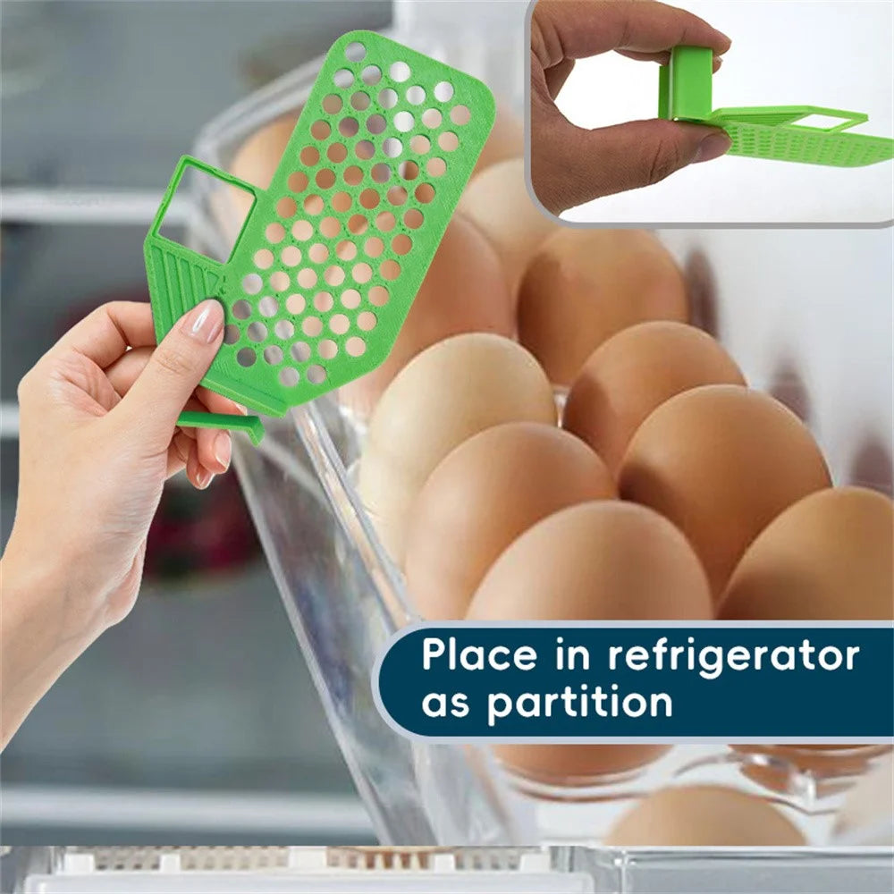 Refrigerator Organizer Divider Multi-Function Storage Partition Clip-on Space Saving Fridge Dividing Board - Green - 4