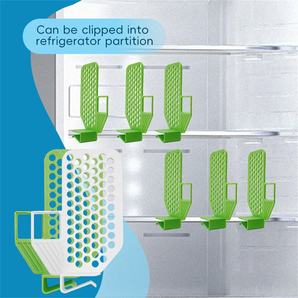 Refrigerator Organizer Divider Multi-Function Storage Partition Clip-on Space Saving Fridge Dividing Board - Green - 5