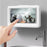 Bathroom Waterproof Phone Holder Wall Mounted Shower Phone Stand Storage Organizer for 6.8 Inch Devices - White - 5