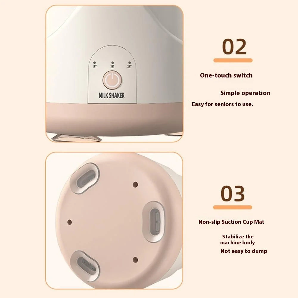 Baby Formula Mixer 3 Gears Electric Automatic Baby Milk Bottle Shaker - Grey - 4
