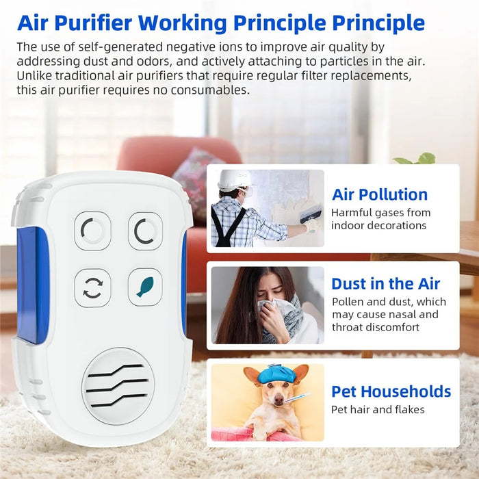 Plug In Air Purifier Silent Operation Negative Ion Pet Odor Smoke Formaldehyde Eliminator, EU Plug - 4