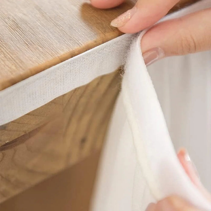 14ft Rectangle Table Skirt Polyester Ruffle Tulle Table Skirt for Wedding Bridal Birthday (75x426cm) - White - 5