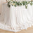 6ft Rectangle Table Skirt Polyester Ruffle Tulle Table Skirt for Wedding Bridal Birthday (75x183cm) - White - 3