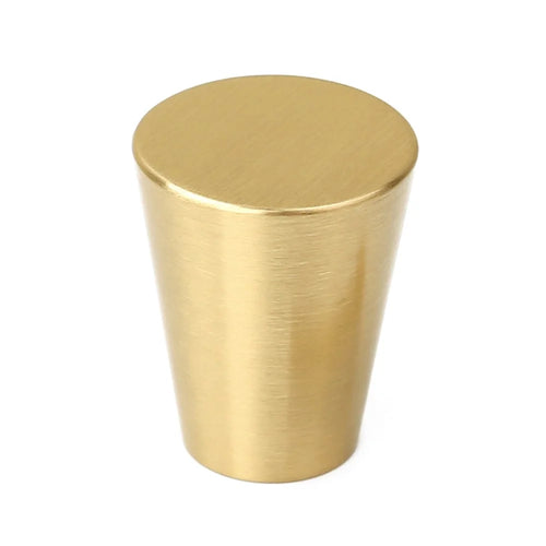T2618 European Style Taper Shape Cabinet Knob Single Hole Solid Brass Cupboard Pull Handle - 1