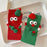 Christmas Socks Funny Cartoon Design Comfortable Breathable Holiday Mid-Calf Socks for Couples - Green - 5