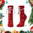 3D Eyes Snowflake Pattern Christmas Socks Magnetic Hand in Hand Mid Calf Socks for Holiday - Red - 2