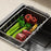 Kitchen Sink Drainer Basket Stainless Steel 30.5-42.5cm Adjustable Dish Drying Rack Organizer - 3