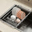 Kitchen Sink Drainer Basket Stainless Steel 38.5-55.5cm Adjustable Dish Drying Rack Organizer - 5