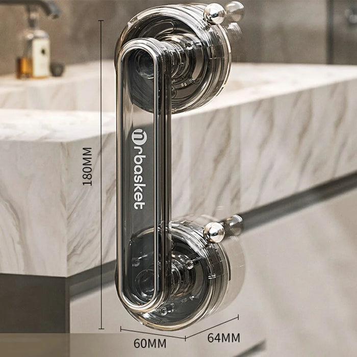Suction Cup Glass Door Handle No Drilling Bathroom Shower Door Pull Handle Strong Grip for Window Cabinet Refrigerator - Transparent Grey - 1