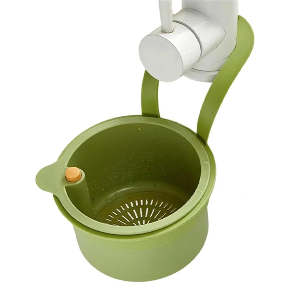 Sink Strainer Basket Hanging Food Waste Filter Fruit Vegetable Washing Drainer for Kitchen - Green - 2
