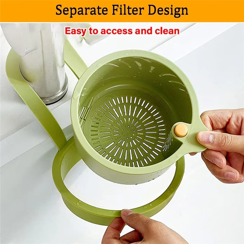 Sink Strainer Basket Hanging Food Waste Filter Fruit Vegetable Washing Drainer for Kitchen - Green - 4