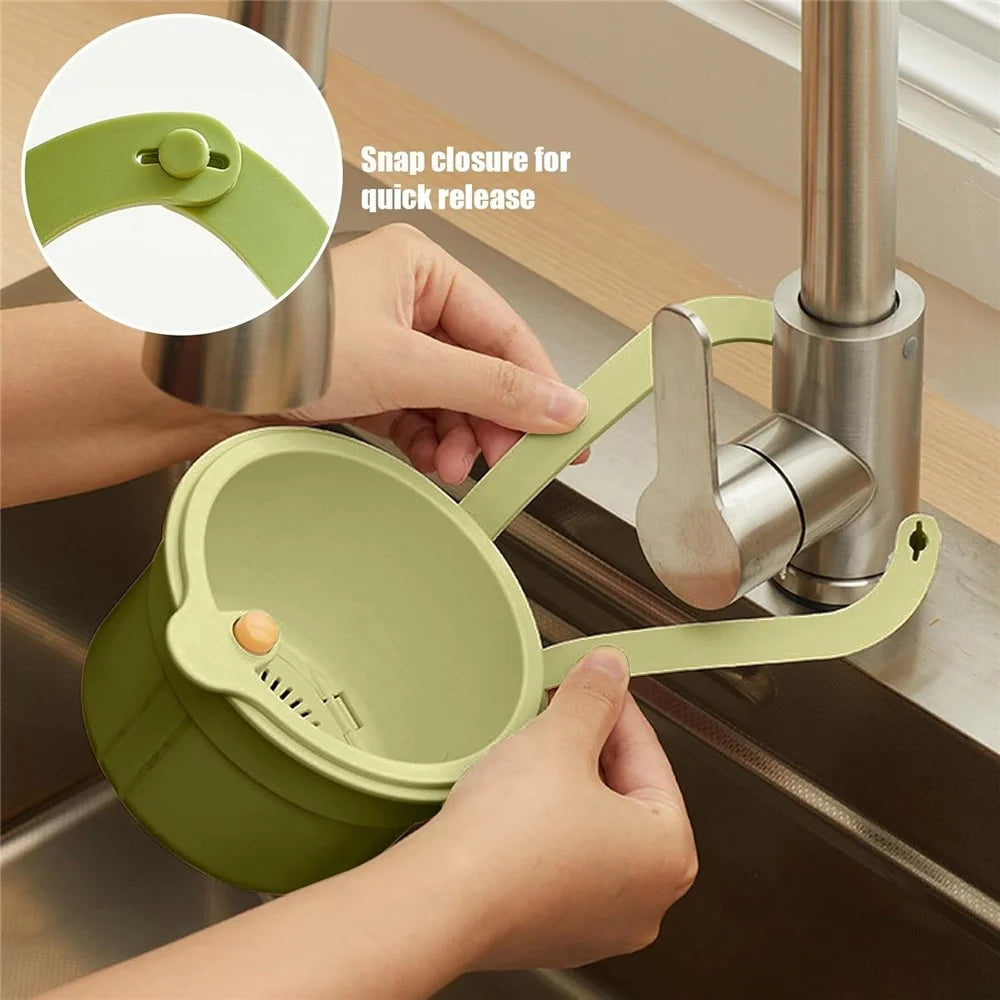 Sink Strainer Basket Hanging Food Waste Filter Fruit Vegetable Washing Drainer for Kitchen - Green - 6