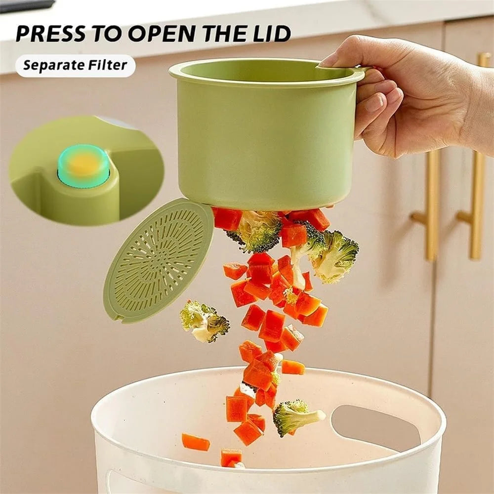 Sink Strainer Basket Hanging Food Waste Filter Fruit Vegetable Washing Drainer for Kitchen - Green - 7