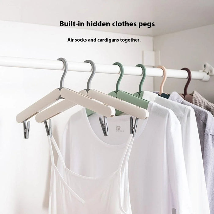 Foldable Travel Clothes Hanger Portable Drying Rack With Hidden Clips For Socks Underwear - Blue - 5