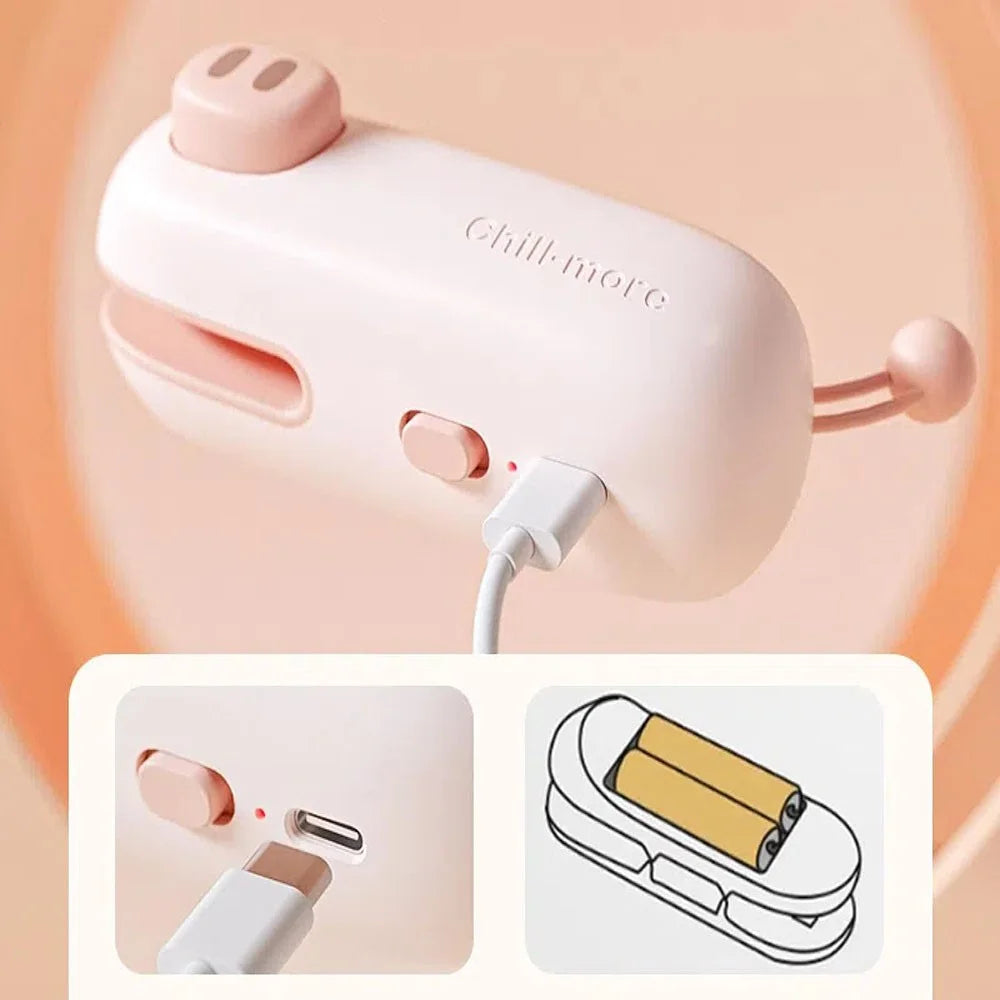 Mini Portable Heat Sealer For Food Storage Bags Handheld Plastic Bag Resealer Kitchen Gadget - Pink - 3