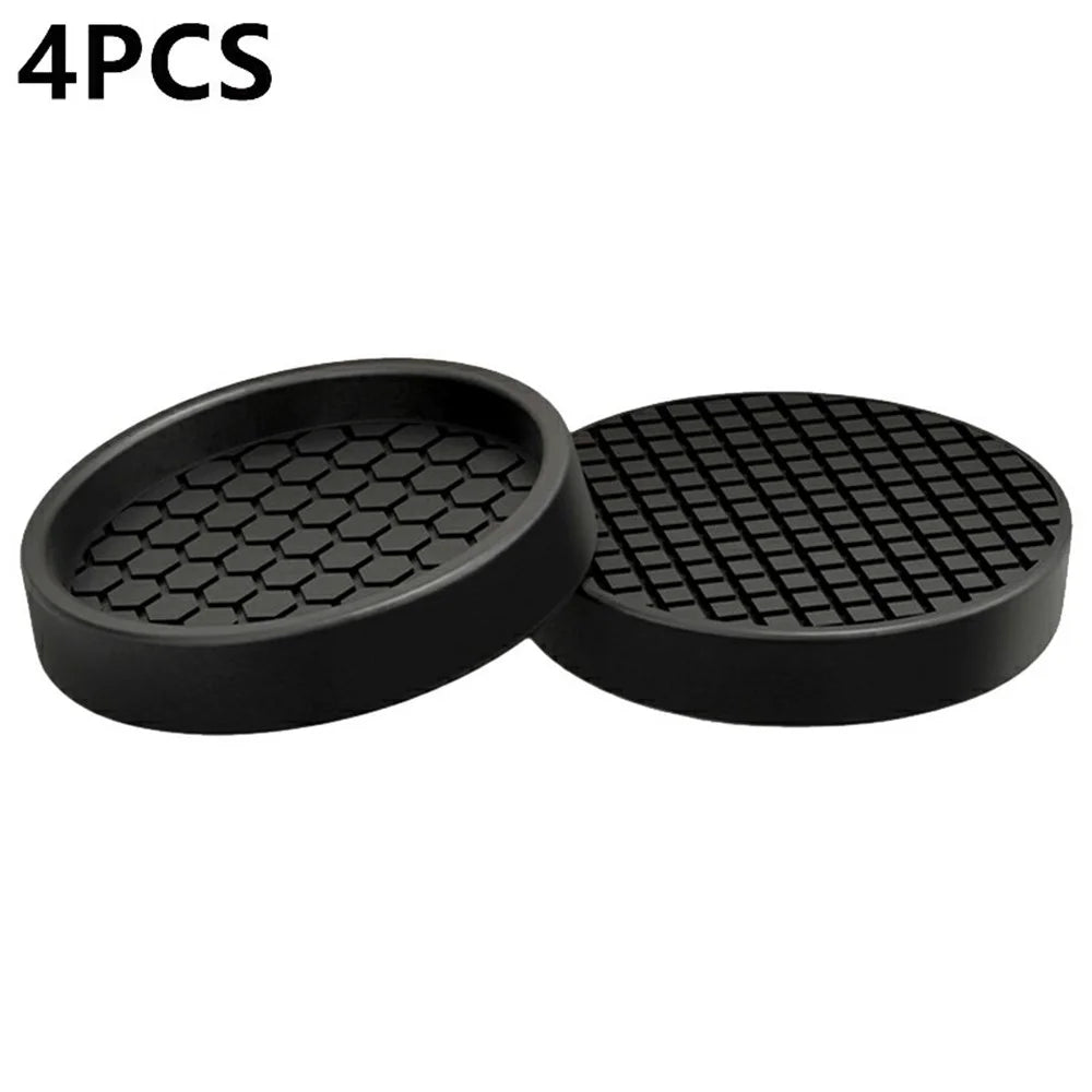 4Pcs Furniture Leg Pads 5cm Round Anti Slip Soft Feet Noise Reduction for Sofa Table Chair - Black - 1