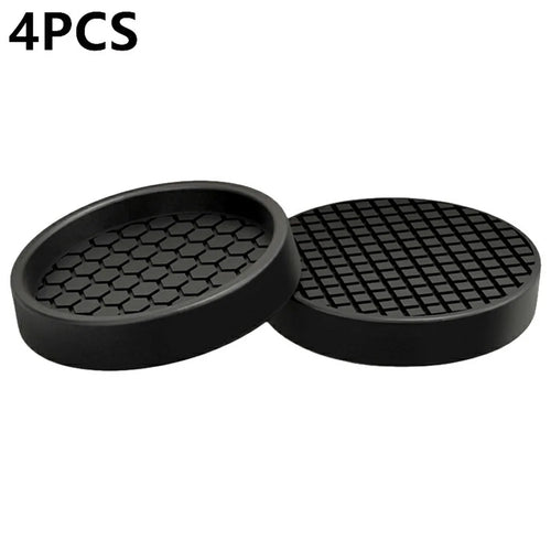 4Pcs Furniture Leg Pads 5cm Round Anti Slip Soft Feet Noise Reduction for Sofa Table Chair - Black - 1