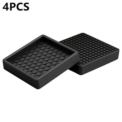 4Pcs Furniture Leg Pads 5CM Square Non Slip Soft Feet Mat Noise Reduction for Chair Table Sofa - Black - 1