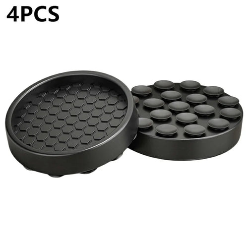 4Pcs 5CM Round Suction Cup Furniture Pads for Sofa Legs Chair Table Feet Non Slip Silicone Mat Noise Reduction - Black - 1