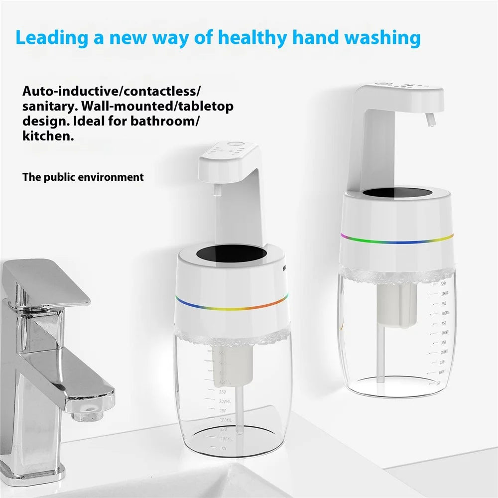 550ml Automatic Soap Dispenser Infrared Sensor Foam Dispenser with Lighting Effect for Home / Office - Foam Version - 6