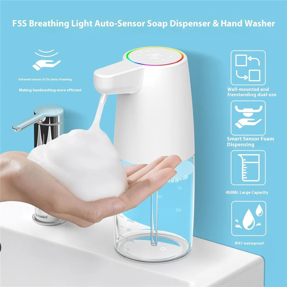 450ml Automatic Soap Dispenser Touchless Foaming Hand Wash Machine Infrared Sensor - Foam Version - 2