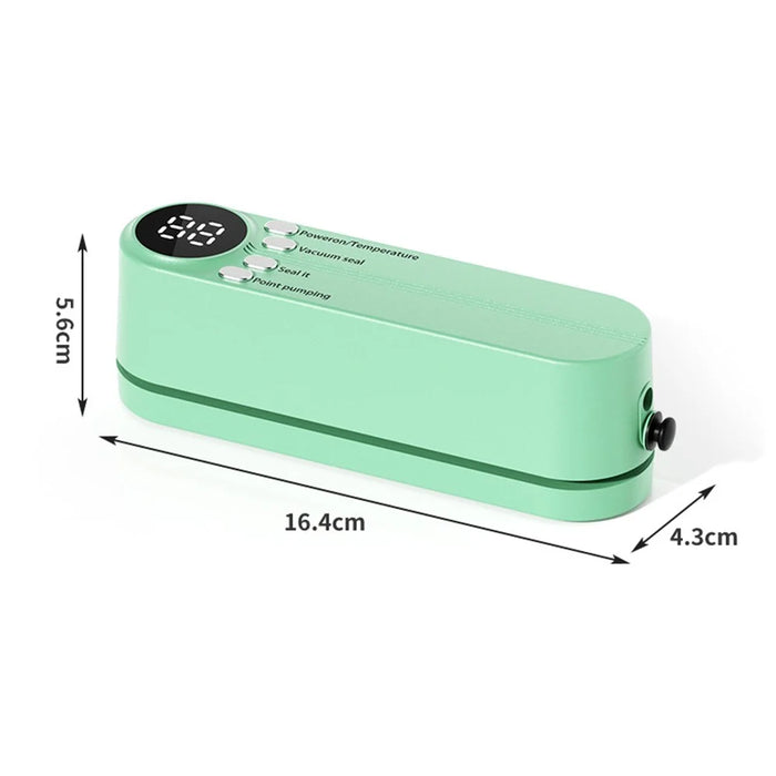 Mini Vacuum Sealer Rechargeable Food Sealing Machine Portable Packaging Device for Kitchen - Green - 7