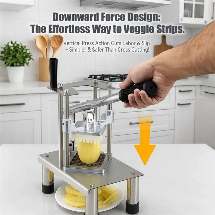 Commercial Vegetable Chopper with 3 Blades Stainless Steel French Fry Cutter for Kitchen Restaurant (BPA Free, No FDA) - 2