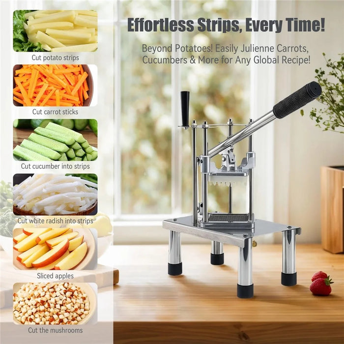 Commercial Vegetable Chopper with 3 Blades Stainless Steel French Fry Cutter for Kitchen Restaurant (BPA Free, No FDA) - 3