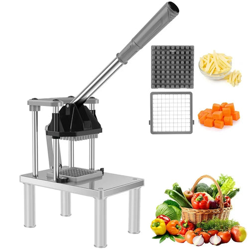 Heavy Duty French Fries Cutter with Press Handle Commercial Vegetable Fruit Slicer Dicer (BPA Free, No FDA) - 1