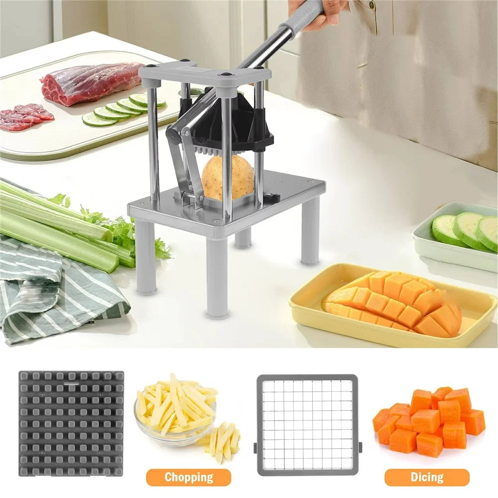 Heavy Duty French Fries Cutter with Press Handle Commercial Vegetable Fruit Slicer Dicer (BPA Free, No FDA) - 5