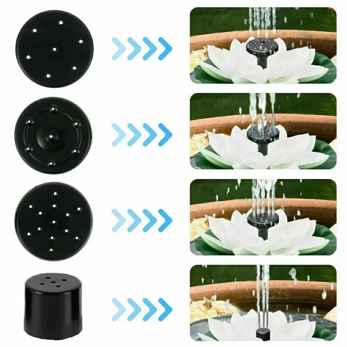 Solar Powered Floating Fountain For Outdoor Water Features Garden Pond Decorative Lotus Leaf Flower Design - White - 4