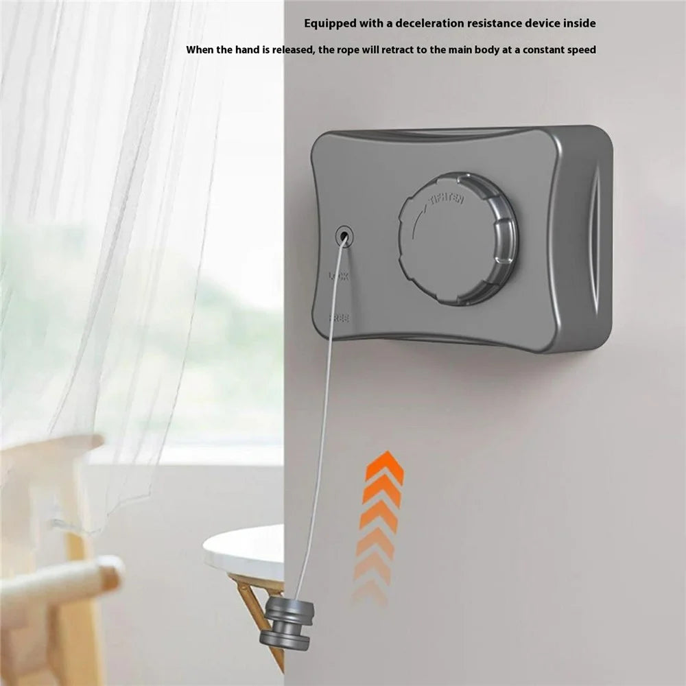 Retractable Clothesline 5.1M Adjustable Balcony Drying Rack for Indoor  /  Outdoor - Tarnish - 3