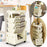 Multi-Tier Rolling Storage Cart Plastic Bookcase Mobile Sundries Organizer Shelf with Wheels - Khaki - 4