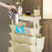 Multi-Tier Rolling Storage Cart Plastic Bookcase Mobile Sundries Organizer Shelf with Wheels - Khaki - 5