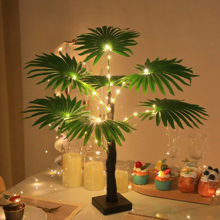 60cm Glowing Tropical Palm Tree Warm White 35-LED Ambient Lamp Holiday Party Desktop Decor - 1