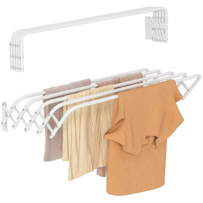 60cm Retractable Wall Mounted Clothes Drying Rack for Balcony Laundry Room Space Saving Folding Towel Hanger - 3