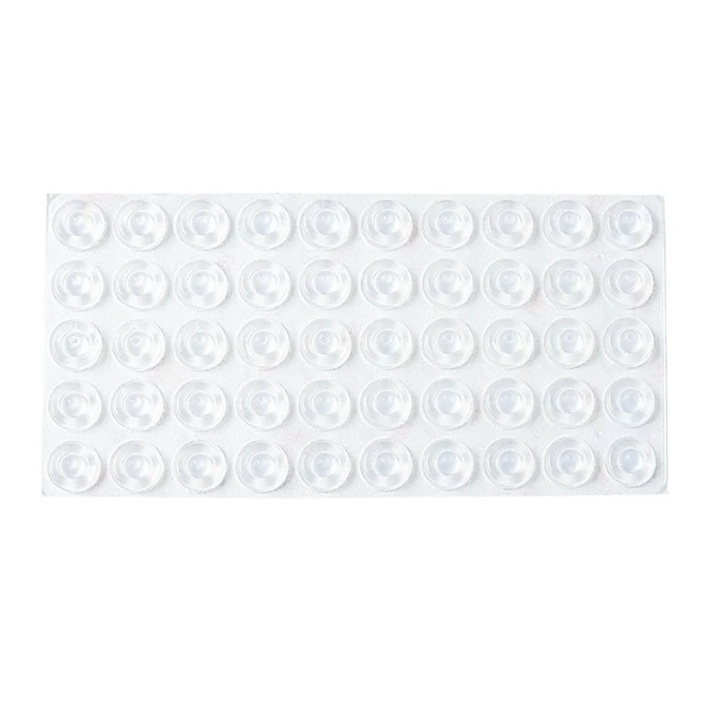50Pcs 13*5.5mm Self Adhesive Silicone Furniture Anti-collision Round Pads Cabinet Door Bumpers Furniture Protective Damper Dots - 1