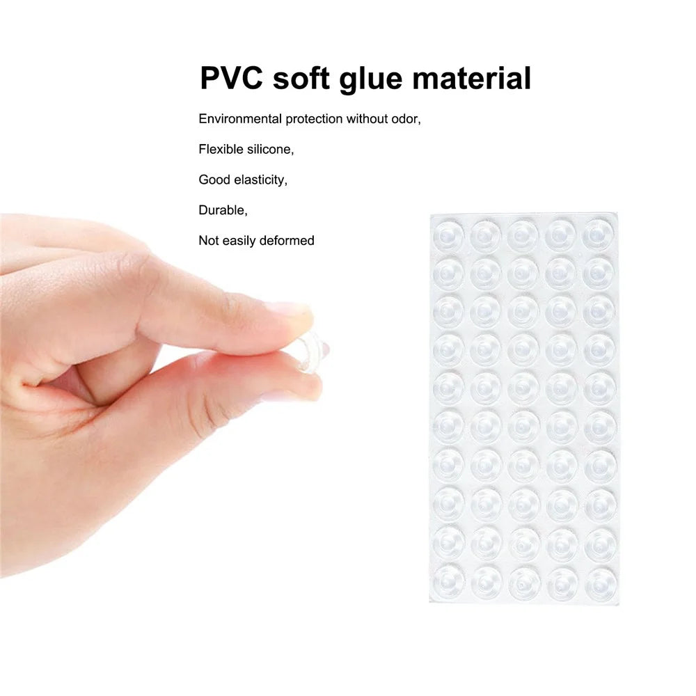 50Pcs 13*5.5mm Self Adhesive Silicone Furniture Anti-collision Round Pads Cabinet Door Bumpers Furniture Protective Damper Dots - 4
