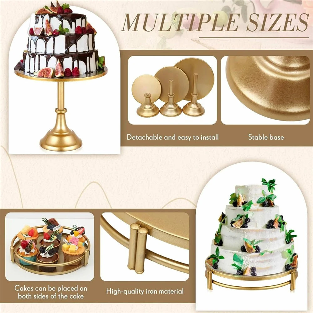 6Pcs Gold Cake Stand Set Dessert Display Tower Wedding Decoration High Foot Tray Afternoon Tea Pastry Holder - 5