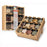 Bamboo Wood 12 Compartment Spice Rack Organizer For Kitchen Multi-Tier Storage Shelf With Jars - 2