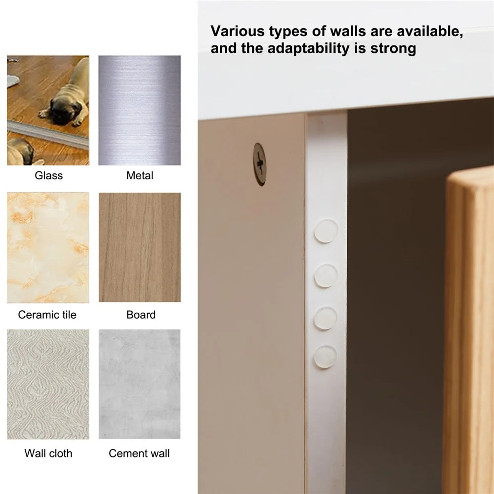 100Pcs 8*1.5mm Self Adhesive Clear Silicone Furniture Anti-collision Round Pads Shock Absorption Cabinet Door Bumpers Furniture Damper Dots - 6