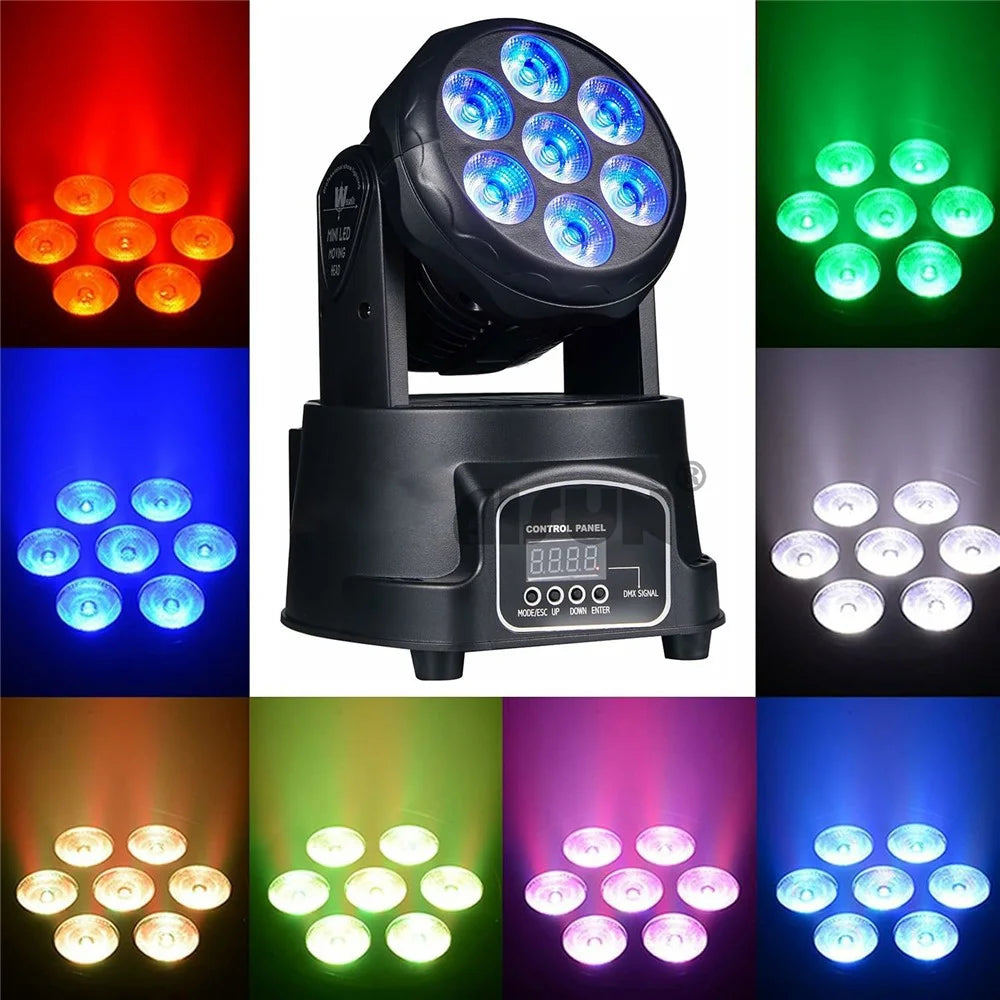 7 LEDs 10W RGBW 540 Degree Moving Head Stage Light for DJ Party KTV Bar Disco Rotating Spotlight - 1