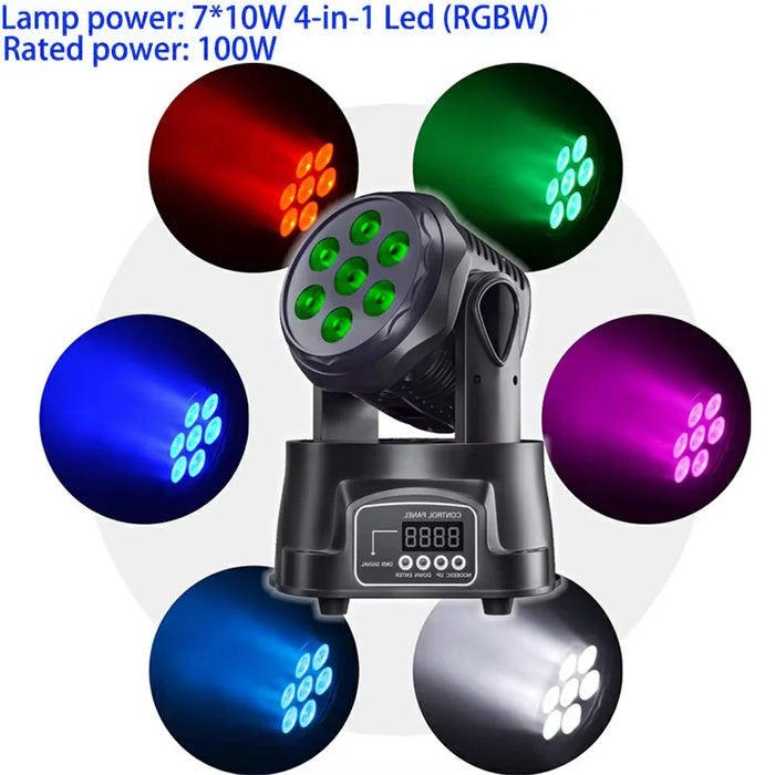 7 LEDs 10W RGBW 540 Degree Moving Head Stage Light for DJ Party KTV Bar Disco Rotating Spotlight - 5