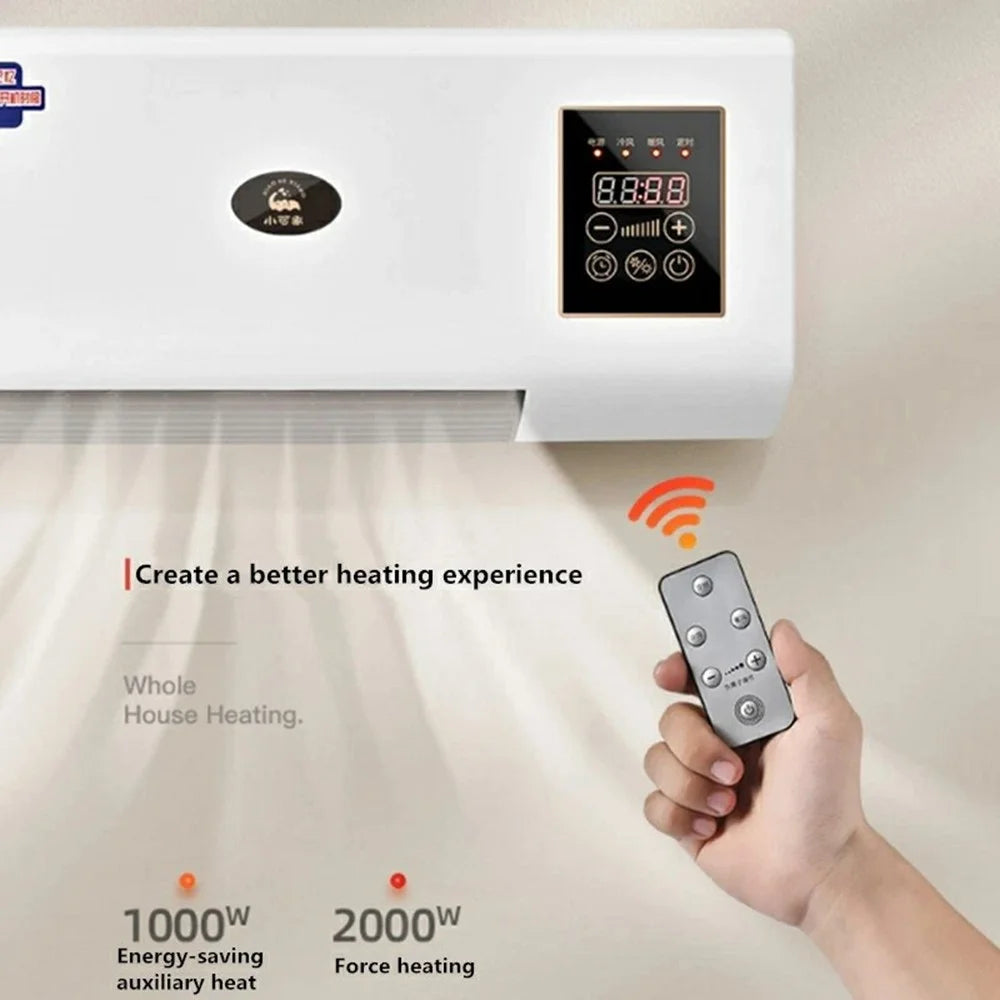 Wall Mounted Heater Fan for Bedroom Living Room Heating / Cooling Dual Use Mini Air Conditioner, EU Plug - 2