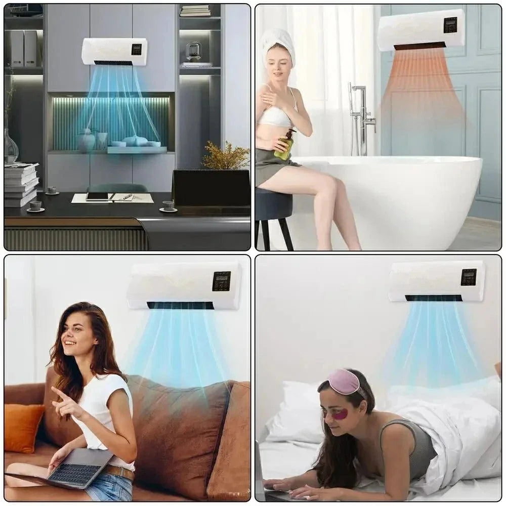 Wall Mounted Heater Fan for Bedroom Living Room Heating / Cooling Dual Use Mini Air Conditioner, EU Plug - 7