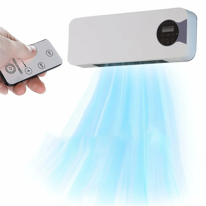 220V Wall Mounted Electric Heater with Remote Heating / Cooling Dual Use Mini Air Conditioner, EU Plug - 1